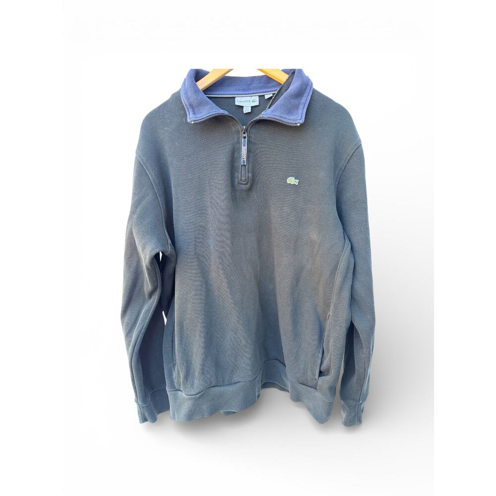 Lacoste 1/4 Zip Pullover Sweatshirt Blue Mens 3XL